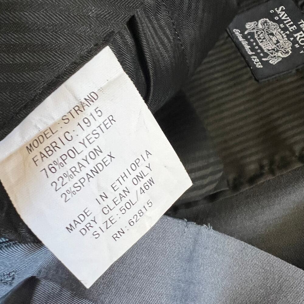 The Savile Row Dress Pants 46 Mens Strand Blue Straight Business Office Work New - Picture 9 of 9